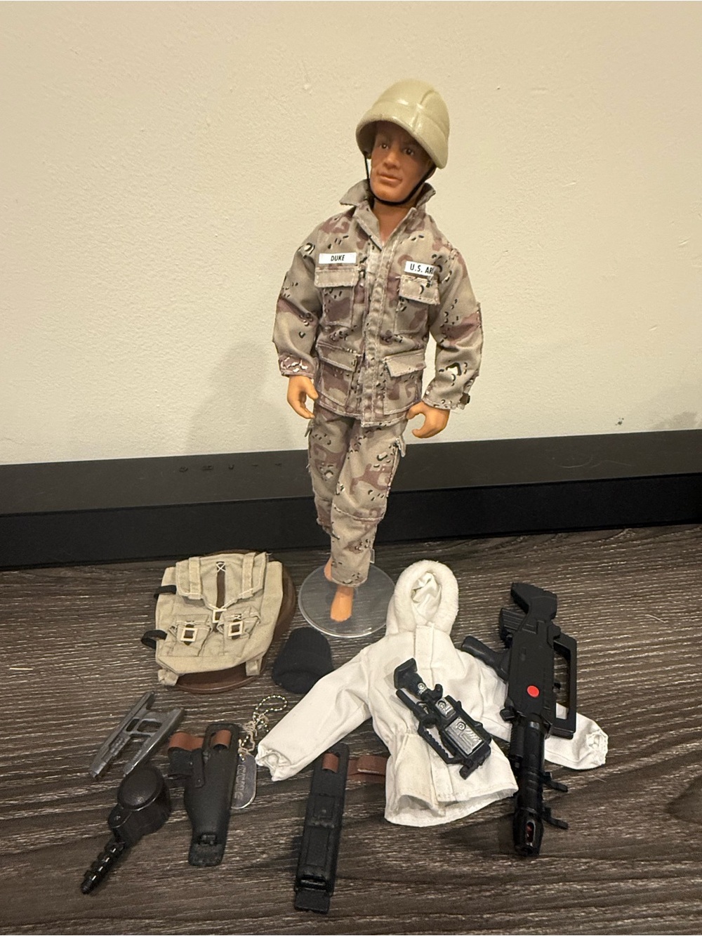 G.I. Joe Duke Military Action Figure Desert camo & accessories